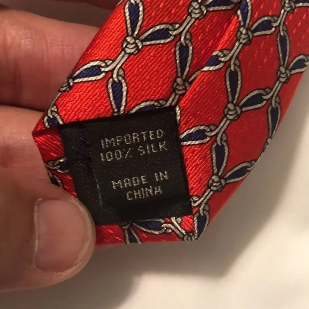 Jos. A. BANK Silk Executive Collection Red Blue Tie